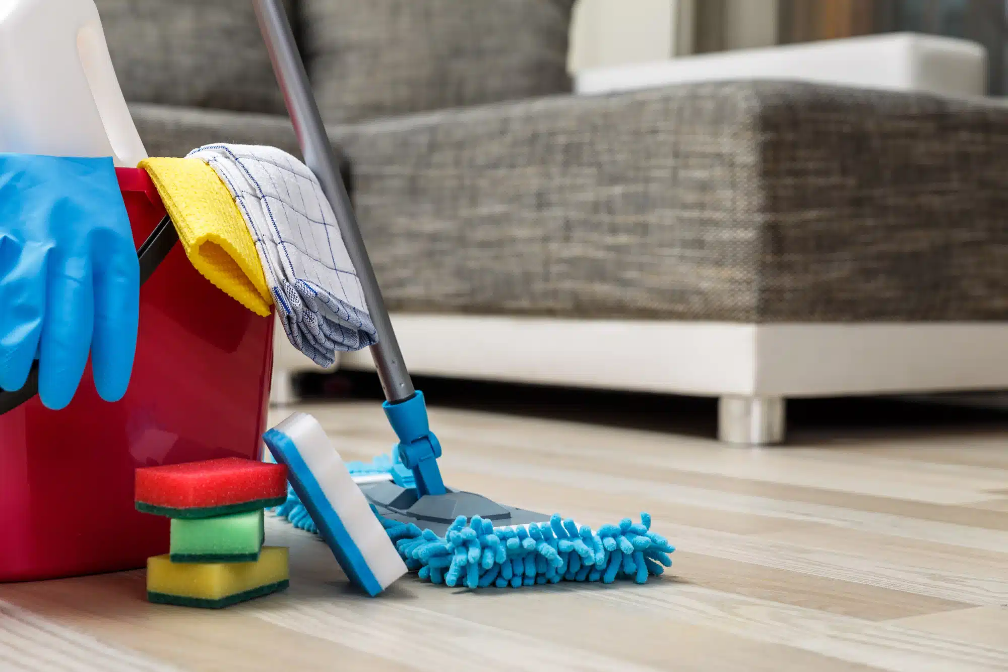 mop and cleaning items